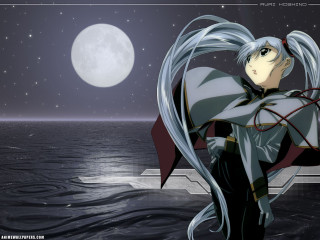 Anime astronaut fullmoon water night - a full moon in the background free wallpaper