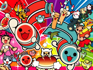 Cartoon characters grouped colorful background - game art free wallpaper