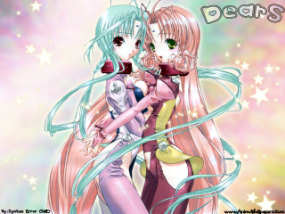 Anime girls star background christmas - anime visual free wallpaper