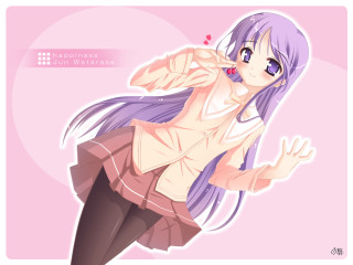 Purple hair girl anime blush - aguri uchida free wallpaper