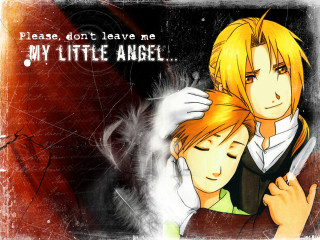 Hugging anime brothers angel night - little free wallpaper