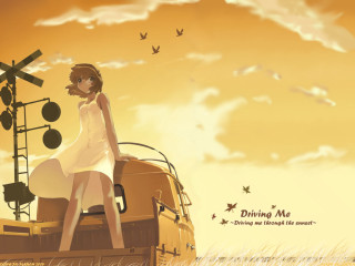 Woman white dress sitting truck - a cross free wallpaper