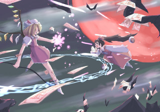 Flying girls kite moon madhouse - madhouse free wallpaper
