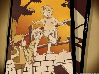 Bridge group dog girl sunset - magic realism free wallpaper for desktop