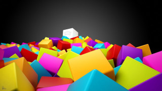 Colorful cubes stacked pile white - top of them free wallpaper