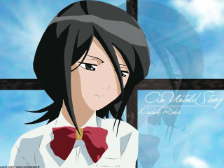 Girl bowtie cross sky clouds - an anime drawing free wallpaper