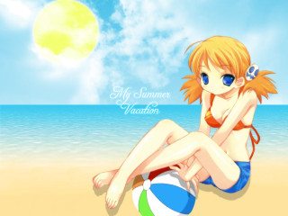 Beach girl summer sun bikini - eizan kikukawa free wallpaper