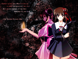 Anime girls candle quote school - the wall behind them free wallpaper