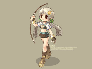 Girl bow arrow star twintails - artgem free wallpaper