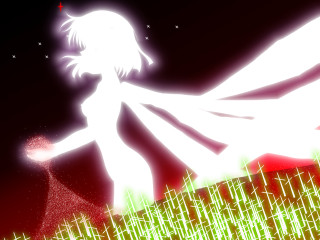 Girl white dress field stars - the sky above her free wallpaper