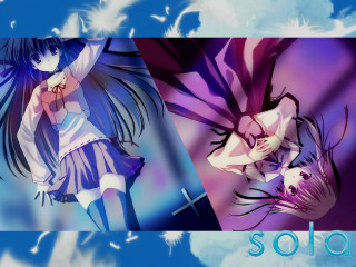 Girl longhair bluedress aya goda - sots art free wallpaper