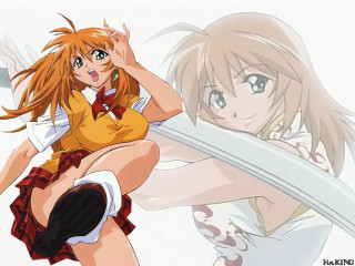 Girl sword knife school uniform - anime visual free wallpaper
