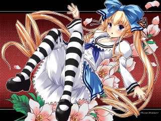 Anime girl long hair flower - hint of yayoi kasuma free wallpaper