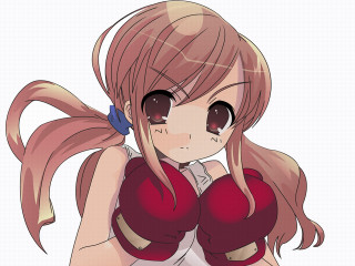 Girl longhair redgloves checkered polkatop - red glove free wallpaper