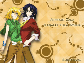 Anime characters wallpaper circles poster - a wallpaper background free wallpaper