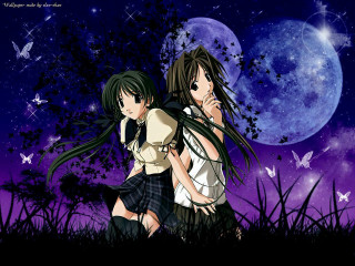 Full moon starry sky anime - full free wallpaper