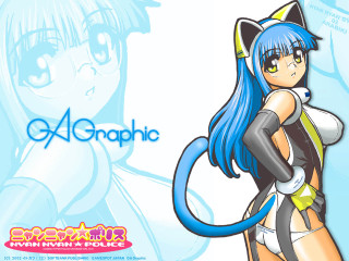 Cartoon cat ears blue hair - a cat ear free wallpaper