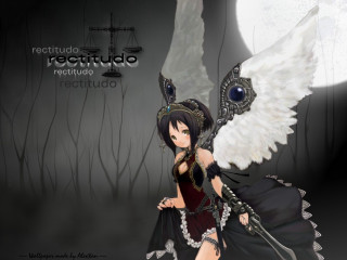 Angel wings sword moon gothic - her hand and a moon in the background free wallpaper