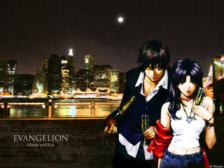 Eizan kikukawa city night fullmoon - full free wallpaper