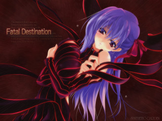 Anime girl purple hair red - purple hair free wallpaper