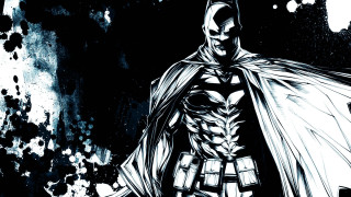 Batman black white drawing splatter - modern free wallpaper