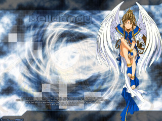 Angel wings blue dress kneeling - a white swirl free wallpaper