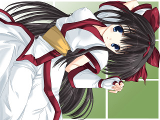 Girl longhair white shirt redtie - red tie free wallpaper