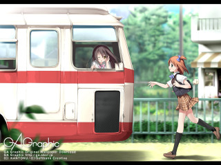 Girls walking bus manga kyoto - kyoto animation free wallpaper for desktop