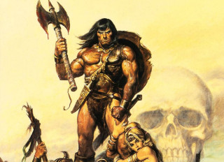 Man hammer skull painting men - frazetta free wallpaper