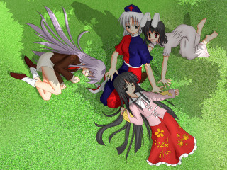 Anime girls bamboo grass nature - their hipss free wallpaper