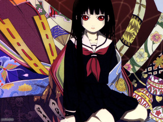 Woman umbrella bed anime surrealism - pop surrealism free wallpaper