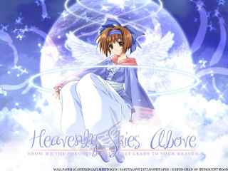 Anime angel wings cloud blue - a anime character free wallpaper