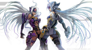 Winged women sword costumes android - a sword and the other free wallpaper