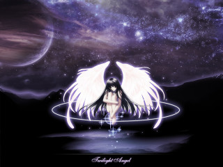 Angel wings starry sky moon - angel free wallpaper