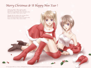 Christmas anime reindeer fur capelet - anime art free wallpaper
