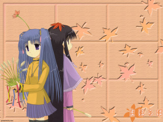 Anime girls flower butterfly leaves - flower free wallpaper
