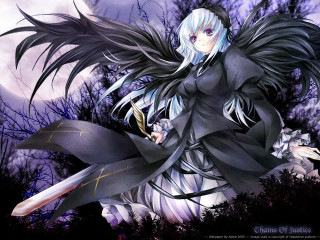 Gothic sword woman fullmoon trees - a full moon and trees free wallpaper