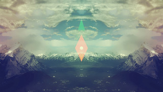 Mountain range green pink triangle - amir zand free wallpaper