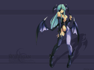 Demon girl bat wings sword - fullbody free wallpaper