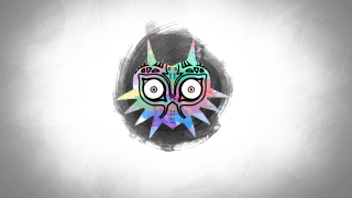 Colorful mask spikes white background - a black circle free wallpaper