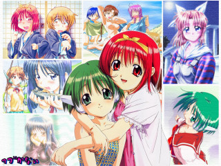 Anime hugging girls wall 1999 - net art free wallpaper