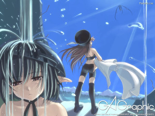 Gothic anime 2girls sky hinanawi - long hair free wallpaper for desktop