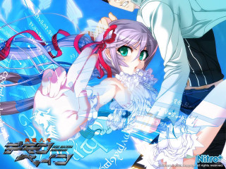 Anime couple blue background holography - holography free wallpaper