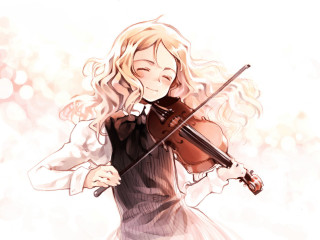 Woman dress violin blonde joy - a violin free wallpaper