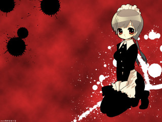 Black dress blood red background - white spot free wallpaper