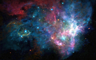 Colorful space stars cluster black - a colorful space free wallpaper