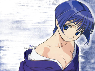 Anime blue hair blue shirt 2 - blue hair free wallpaper