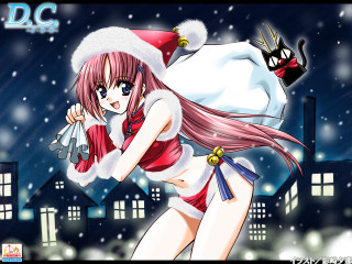 Santa woman cartoon snowman cat - a cartoon picture of a woman free wallpaper