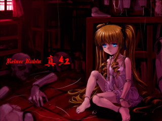 Creepy background girl bed red - asian free wallpaper