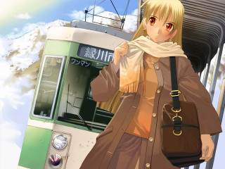Woman brown coat scarf train - a brown bag free wallpaper